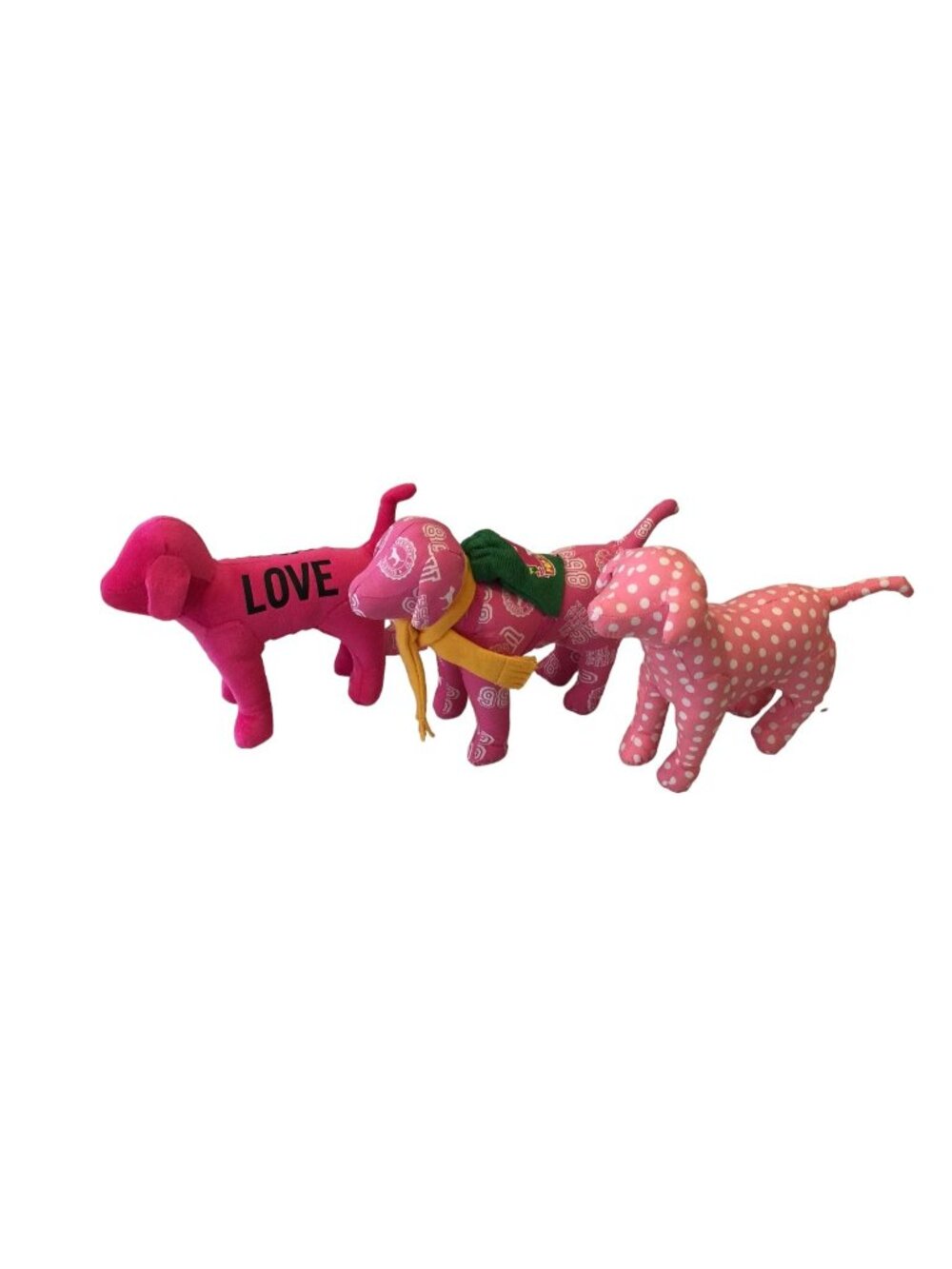 Victoria's Secret Pink Mini Dogs Set of 3 Velvet Love Pink Backpack Pop Pink Pol